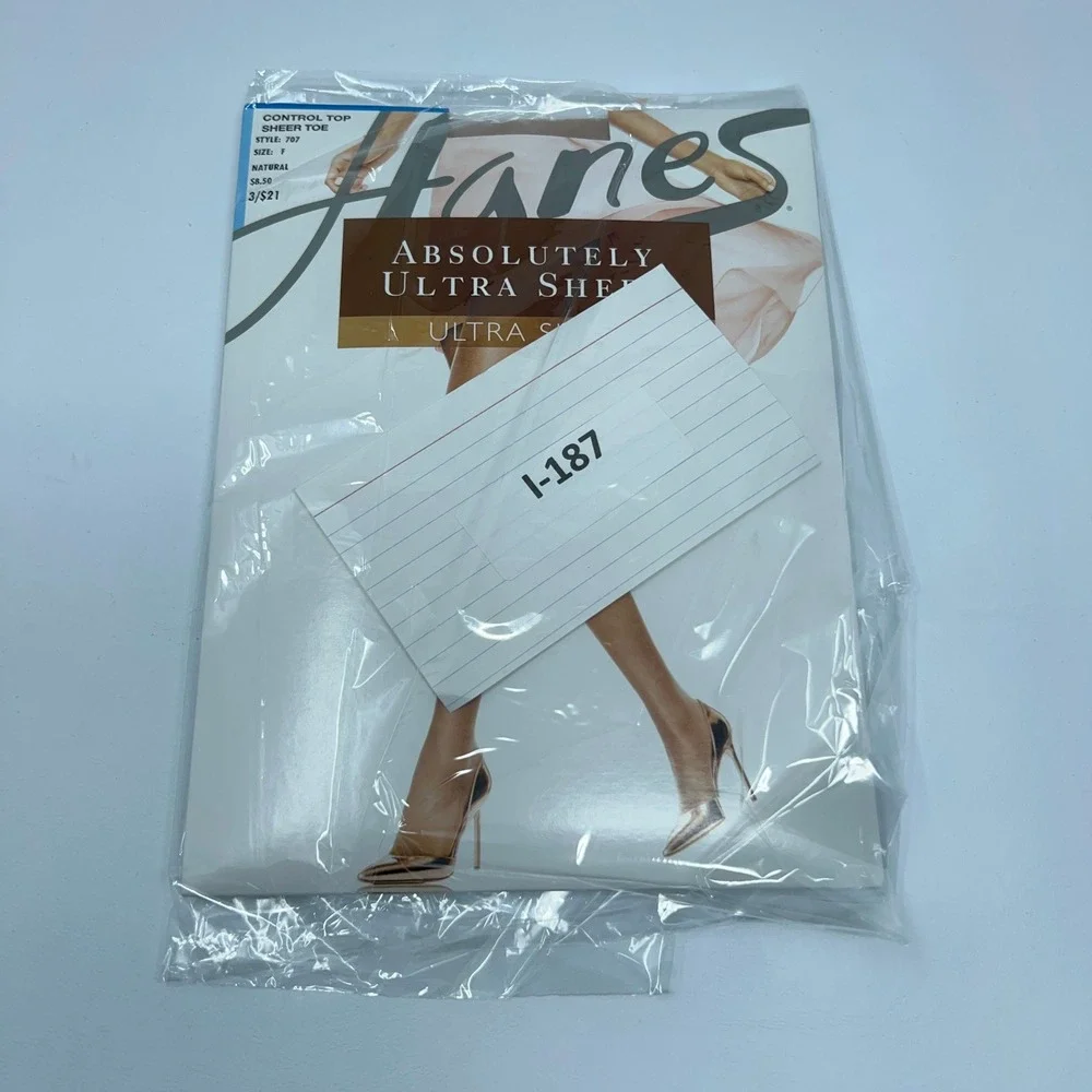 Hanes Womens Size F Natural Absolutely Ultra Sheer Control Top Pantyhose 707